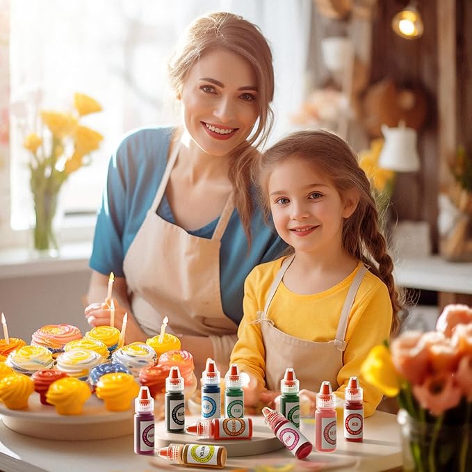 Oil Based Food Coloring for Chocolate 10 Colors Edible Food Dye for Sugar Candy Melts Oil Frosting Icing Dye for Backing Cookies Fondant Food Color for Cake Decorating - 0.25 Fl. Oz/Bottles