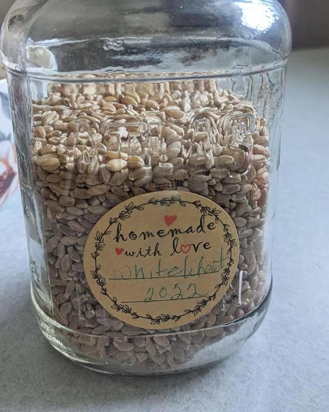 2" Homemade With Love Stickers, Kraft Jam and Jelly Jar Canning Labels With 2 Lines for Writing, Mason Jar Labels for Bottles, 500 per Roll