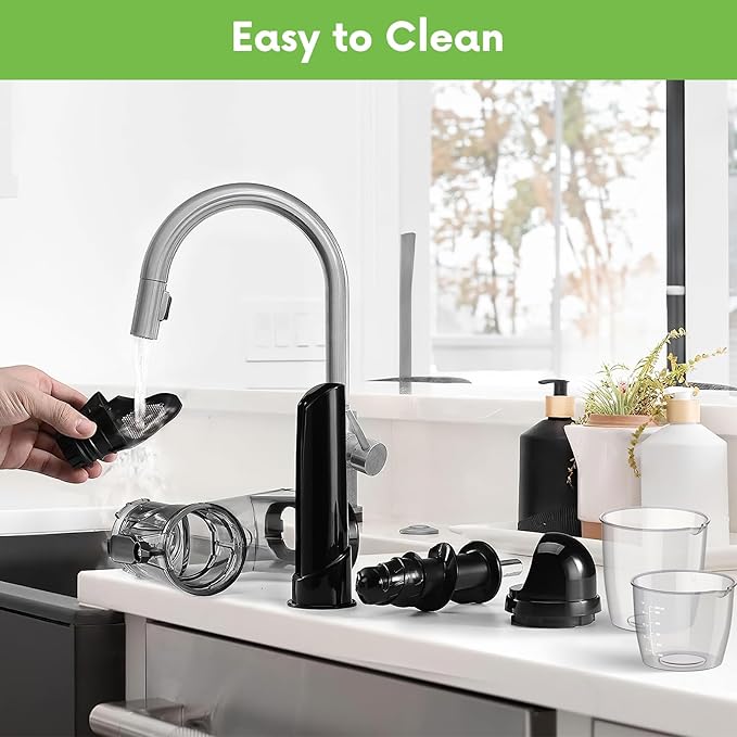 Masticating Juicer Attachment for KitchenAid Stand Mixer - Cold Press Dual Feed Chute Accessory, Slow Juicing Parts for Fruits & Vegetables