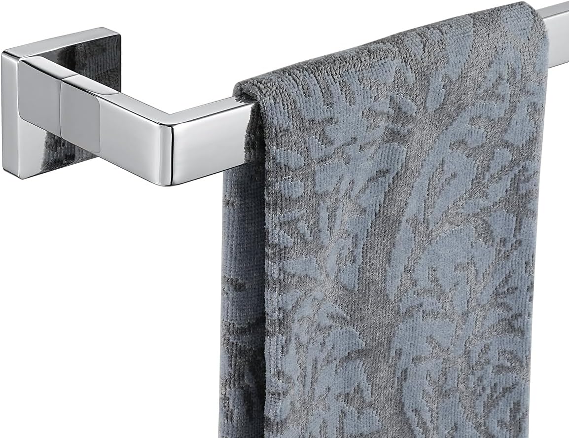 JQK Polished Towel Bar, Rounded Edges 29.41 Inch Towel Rack, 304 Stainless Steel Bathroom Wall Mount, Useable Length 27 Inch, TB250L27-CH