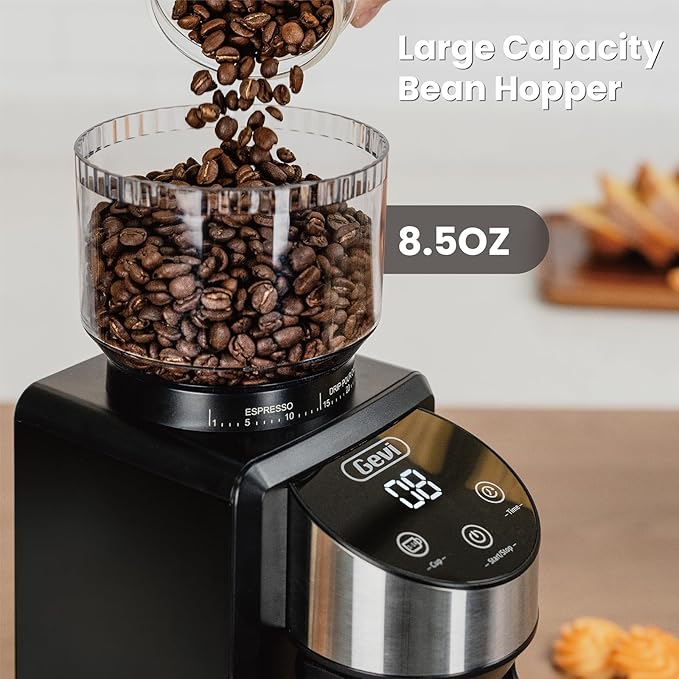 Gevi Coffee Grinder Electric,Coffee Bean Grinder with 35 Grind Settings for Espresso,Drip,French Press,Burr Coffee Grinder for Home Use,Anti-static Design,Black