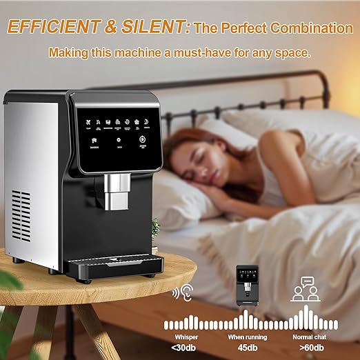 15" Wide Commercial Under Counter Ice Maker – 120 lbs/Day, 25 lb Storage Bin, Auto-Cleaning & 24H Timer, Gravity Drain, Built-in or Freestanding Stainless Steel Ice Machine for Home & Business