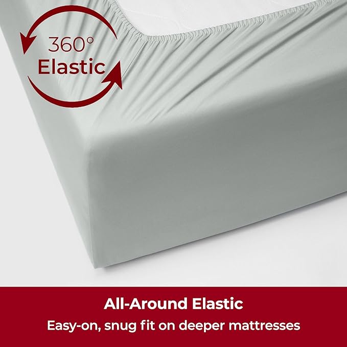 Mellanni Extra Deep King Sheets - 4 PC Iconic Collection Bedding - Hotel Luxury, Ultra Soft, Cooling Bed Sheets - Wrinkle, Fade, Stain Resistant (King, Spa Mint)