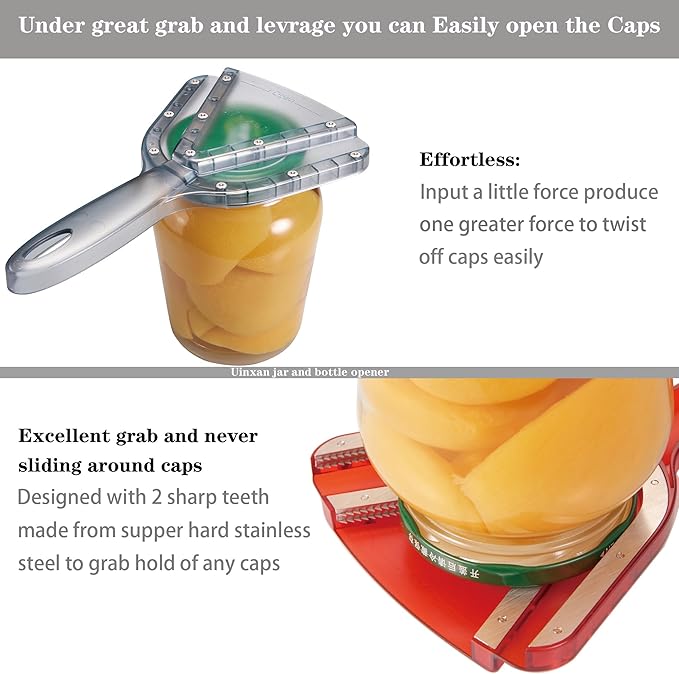 Jar Opener for Weak Hand & Seniors with Arthritis,Easy Twist Off Bottle Caps,Patent | Unique Kitchen Gadgets, Christmas Gifts for Elderly/Women/Men (Black)