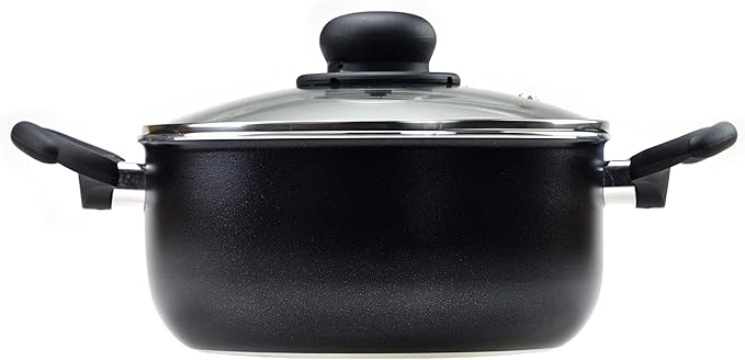 RAVELLI Italia Linea 30 Non Stick Dutch Oven with Glass Lid (5 Quart)