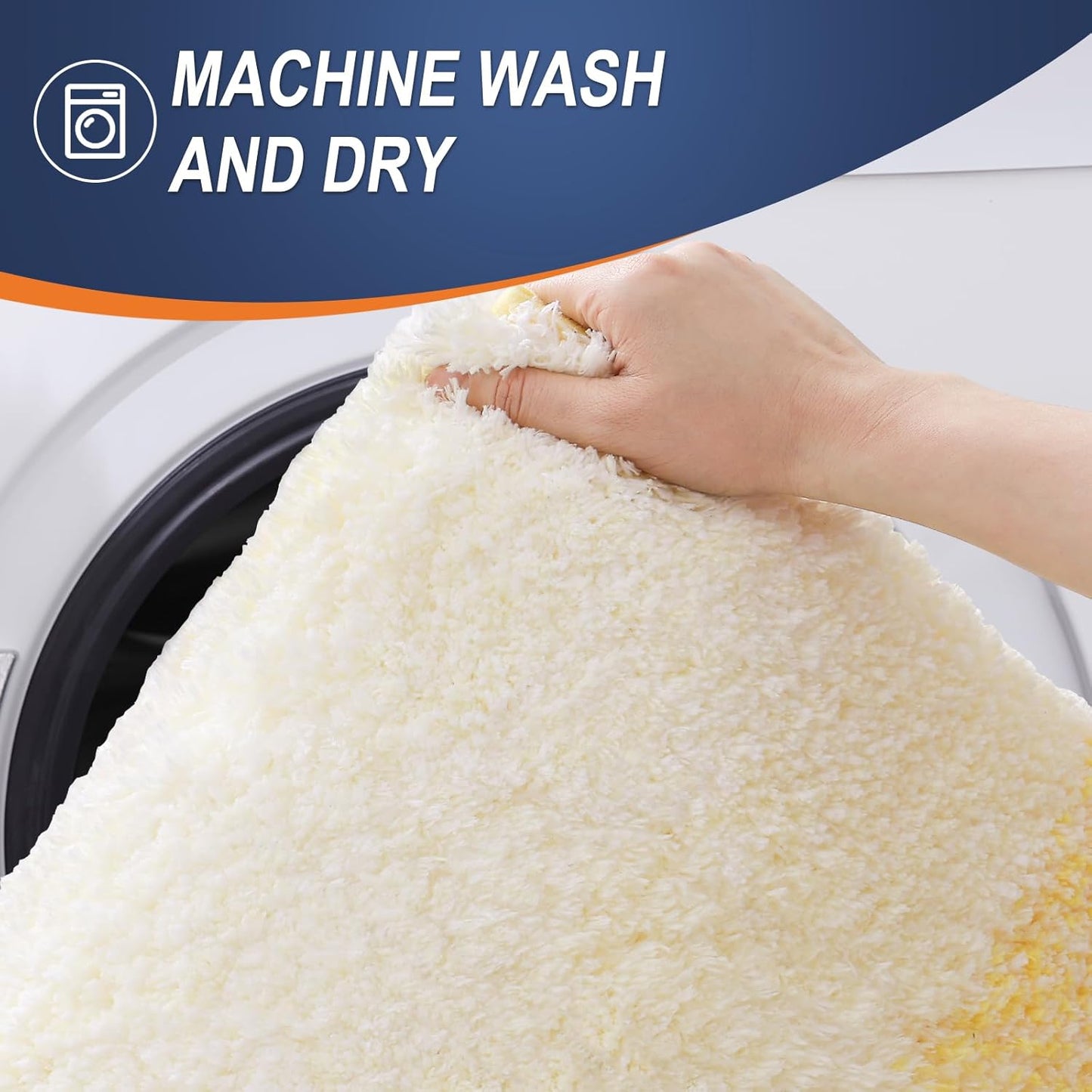 OLANLY Bathroom Runner Rugs 47x24, Extra Soft Absorbent Microfiber Bath Rugs, Rubber Backing, Quick Dry, Machine Washable Bath Mats for Bathroom Floor, Tub and Shower, Home Decor Accessories, Yellow