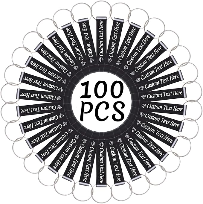 100PCS Personalized Bottle Opener Keychain Bulk Custom Beer Bottle Opener with Logo Text Engraved Wedding Bottle Opener Favors Customized Gifts for Guests Baby Shower Birthday Party-Black