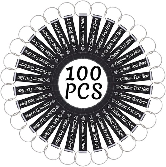 100PCS Personalized Bottle Opener Keychain Bulk Custom Beer Bottle Opener with Logo Text Engraved Wedding Bottle Opener Favors Customized Gifts for Guests Baby Shower Birthday Party-Black