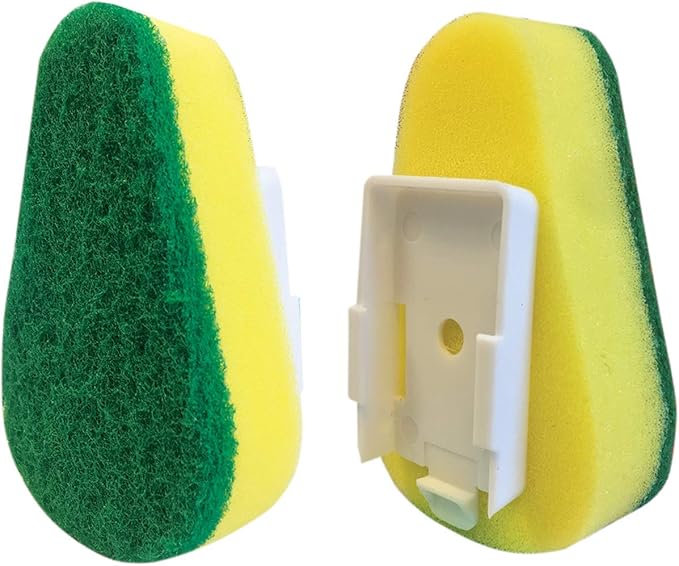 Lola Products Soap Dispenser Dish Wand Sponge Head Refills, Super Absorbent Scrubber, Non-Scratch, for Cleaning Dishes, Sinks and Cookware, 2 Pack