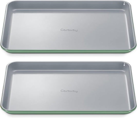 Caraway Non-Stick Ceramic Medium Baking Sheet - Naturally Slick Ceramic Coating - Non-Toxic, PTFE & PFOA Free - Perfect for Baking, Roasting, and More - Medium (15" x 10") - Sage