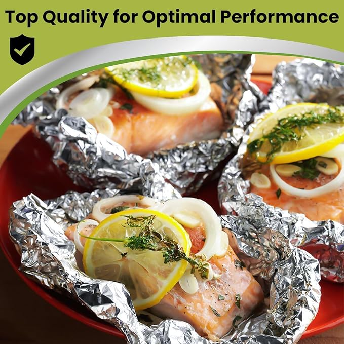 200 Pre-Cut Aluminum Foil Sheets, 12" x 10.75" Pop-Up Foil Sheets for Restaurant Use, Disposable Food Wrapping for Burritos, Hot Dogs, and Sandwiches