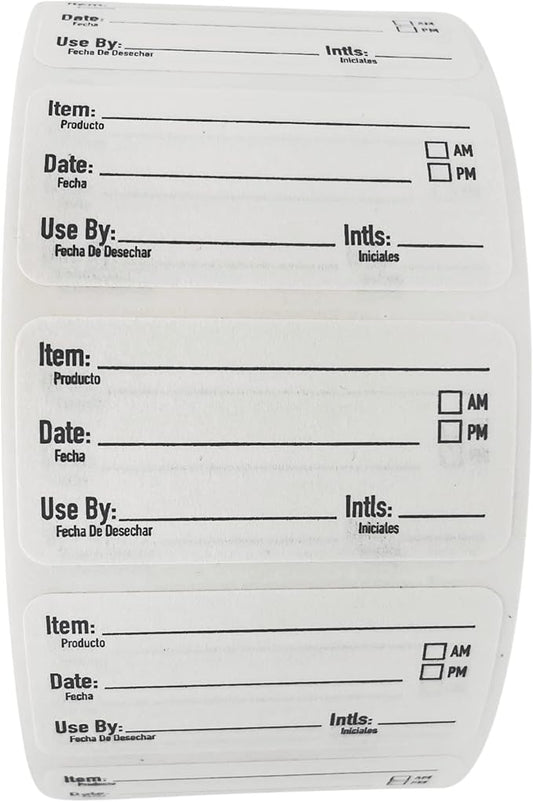 2x1 Dissolvable Food Labels, 250 Label Stickers, Bottle Labels for Storage Bins, Sticker Labels for Food containers, (250, Black)