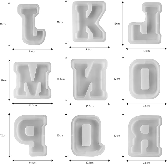 5 Inch Alphabet Mold - 26 Pcs Resin & Candle Making Molds - Silicone 3D Mold for Resin Casting