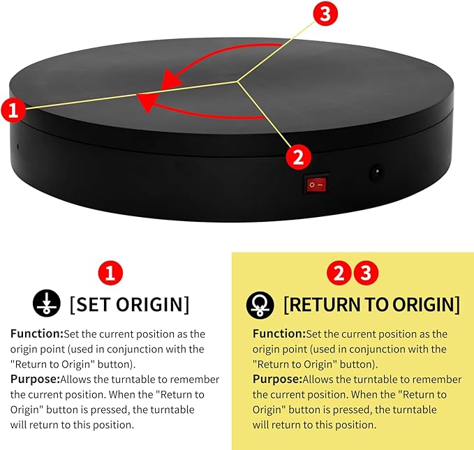 7.9In Remote Motorized Electric Turntable Rotating Display Stand Spinning Rotating Platform 360 Photography Turntable lazy susan base giratoria para for Photography,Display (Load Range:40~100lbs)