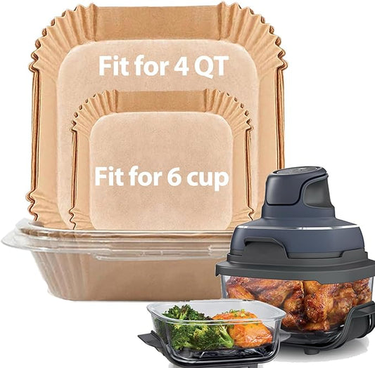 Air Fryer Liners for Ninja Crispi Air Fryer, Ninja Crispi Accessories for Ninja Crispy, 150Pcs Ninja Glass Air Fryer Liners, Crispi Air Fryer Parchment Paper Liners, Ninja Kitchen Appliances