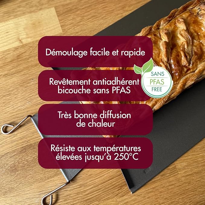 GOBEL - Non-Stick Springform Pate and Long Loaf Pan - Removable Bottom - 13 7/8" x 3 1/8" x 3 1/8"