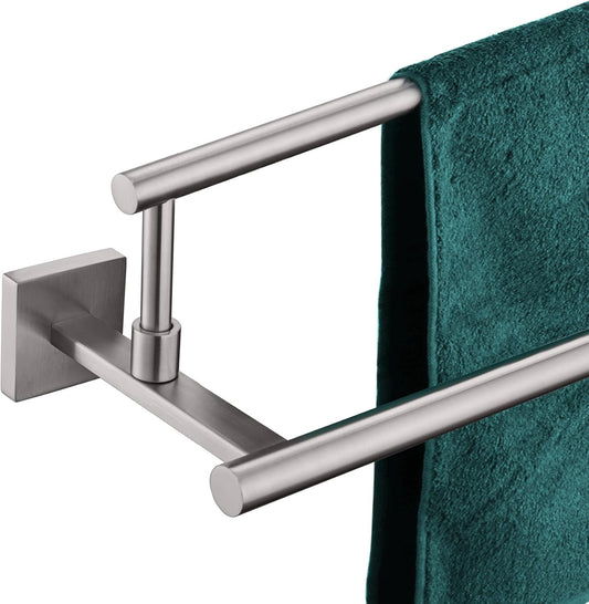 KOKOSIRI Hand Towel Holder Brushed Nickel Bathroom Rack 20-Inch Double Bath Towel Bars Rails for Garage Kitchen Stainless Steel B5009BR-L20