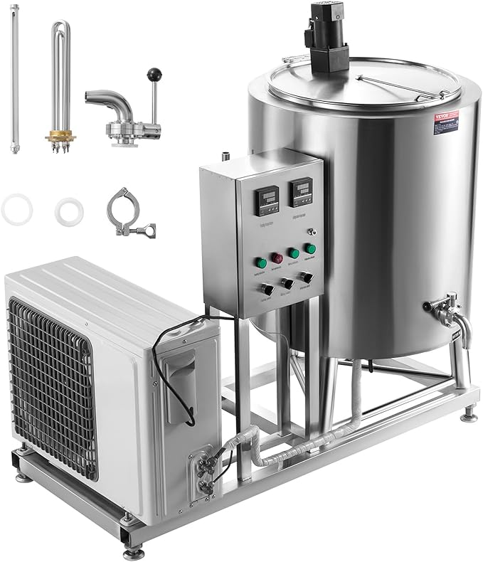 VEVOR Milk Pasteurizer 150L, Commercial Milk Pasteurization Machine, Food Grade 304 Stainless Steel, Professional Pasteurization with Time and Temperature Control, for Milk Juice Yogurt Sterilization
