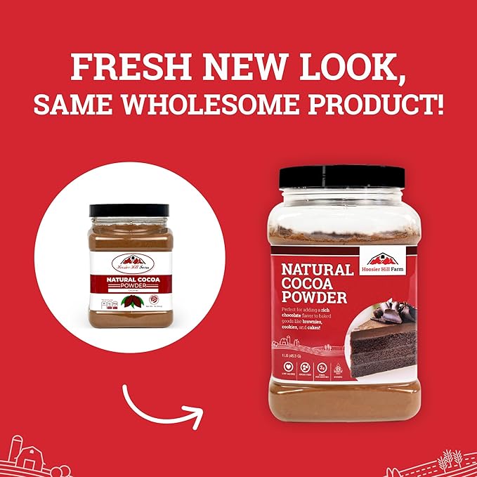 Hoosier Hill Farm Natural Cocoa Powder, 1LB (Pack of 1)