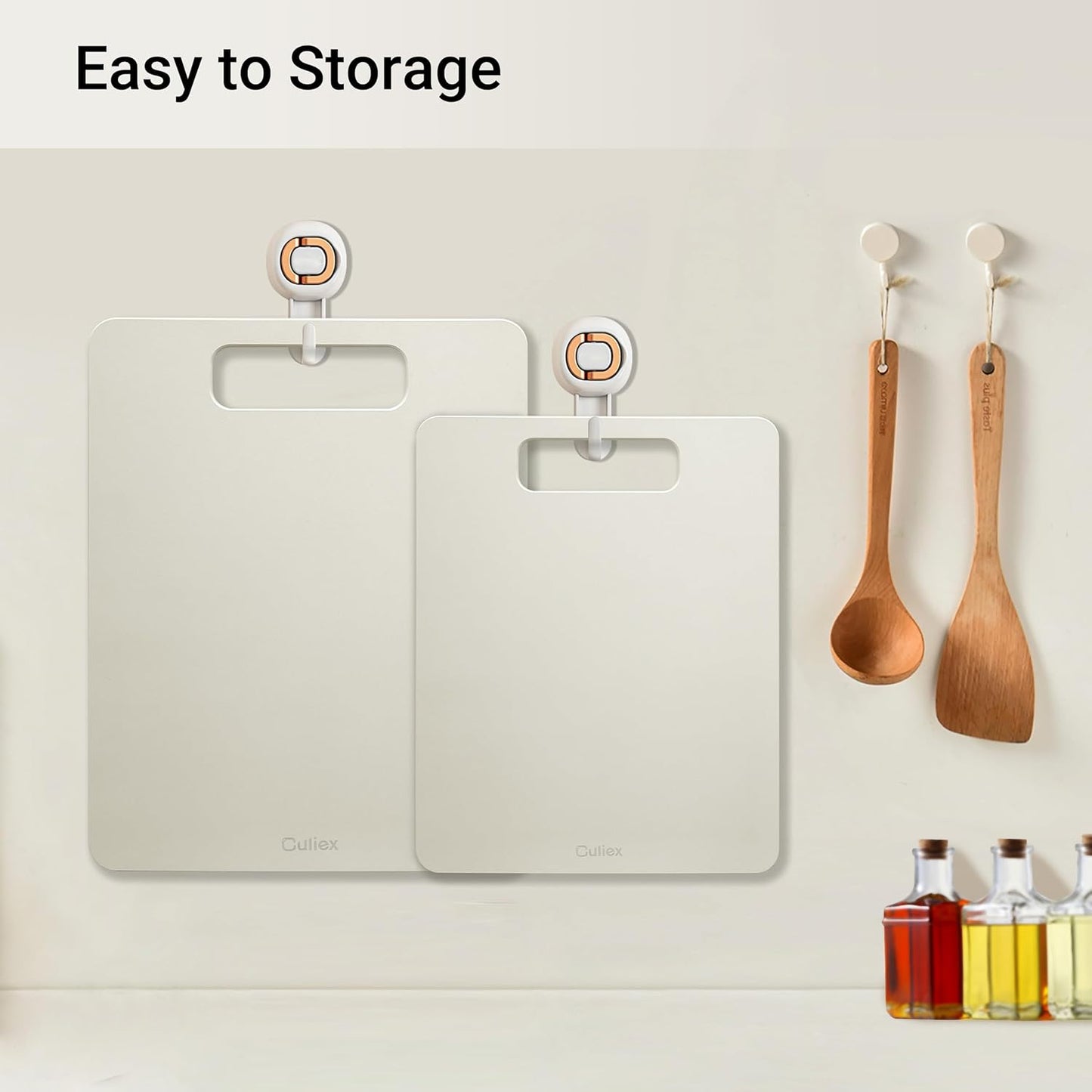 Cutting Boards for Kitchen [Set of 2], Dishwasher Safe Wooden Cutting Board with Handles, Ideal Chopping for Meat, Vegetables, Fruits, Charcuterie - Perfect Kitchen Gadgets Gift, White