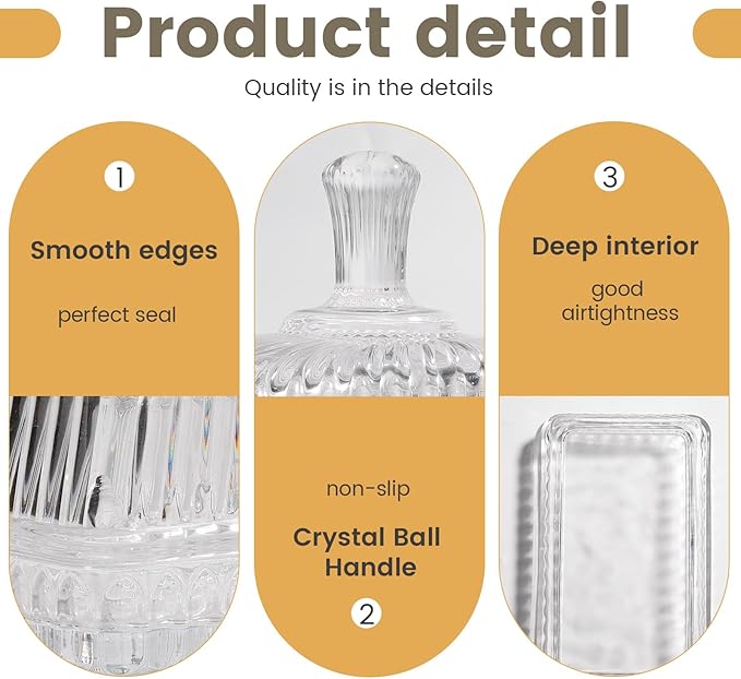 Wide Glass Butter Dish with Cover for Countertop,Vintage Crystal Butter Keeper for Counter,Covered Glass Butter Holder,Butter Holder for Refrigerator,Butter Tray with Two Stick 4oz Butter