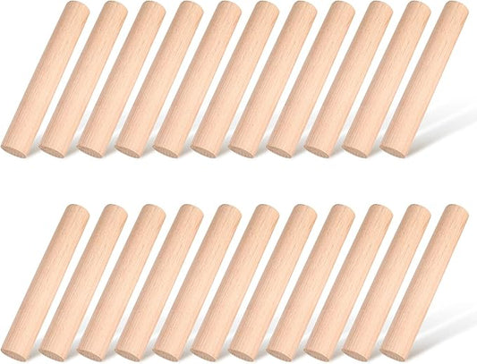 Small Wooden Rolling Pin, Dumpling Dough Roller Wooden Mini Rolling Pins Kitchen Utensil Tool for Fondant, Pasta, Bread, Pastry, Cookies, Pizza, Pie, Cylinder Style, 6.3 Inch (20 Pieces)