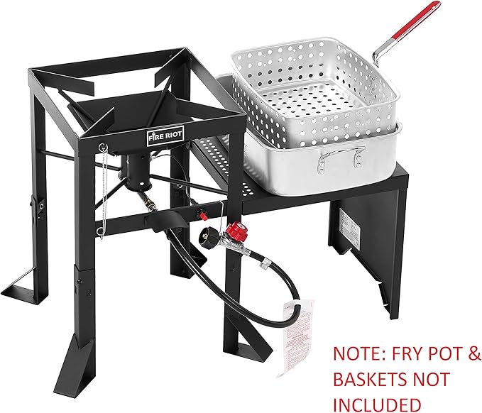 Propane Outdoor High Pressure Dual Jet Burner Gas Boiler & Cooker with 130,000BTU, 10PSI CSA Approve Adjusable Regulator, for Outdoor Fryer, Canjun Fry & Boil, Maple Syrup Prep, Seafood Boil