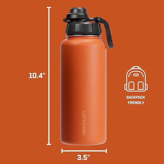 Vessence Tea Infuser Bottle - 32 Oz Insulated Loose Leaf & Fruit Infuser Bottle | Leak Proof with FlowSip Lid