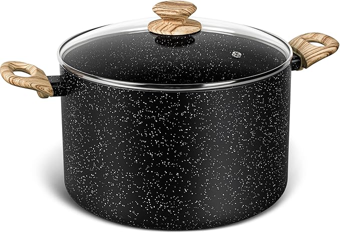 MICHELANGELO Stock Pot with Lid, 10 Quart Large Pot for Cooking, Nonstick Cooking Pot with Healthy Coating, Non Stick Soup Pots Induction Compatible