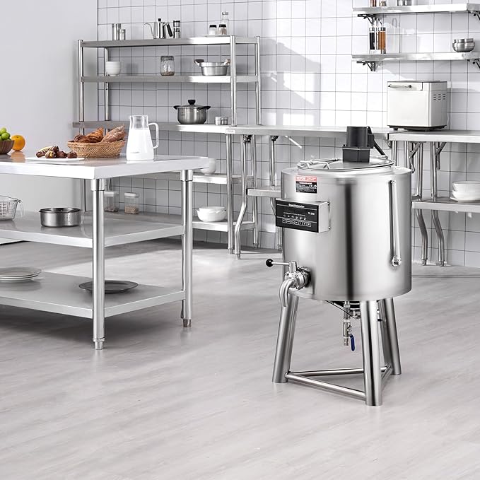 VEVOR Milk Pasteurizer 30L, Commercial Milk Pasteurization Machine, Food Grade 304 Stainless Steel, Professional Pasteurization with Time and Temperature Control, for Milk Juice Yogurt Sterilization