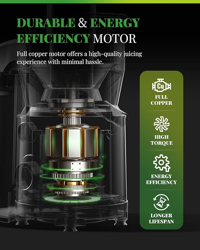 GDOR 1300W 【Extra Large】 Juicer Machines with Larger 3.2” Feed Chute, Titanium Enhanced Cut Disc Centrifugal Juice Extractor, Full Copper Motor Heavy Duty for Whole Fruit and Vegetable, Silver, XL