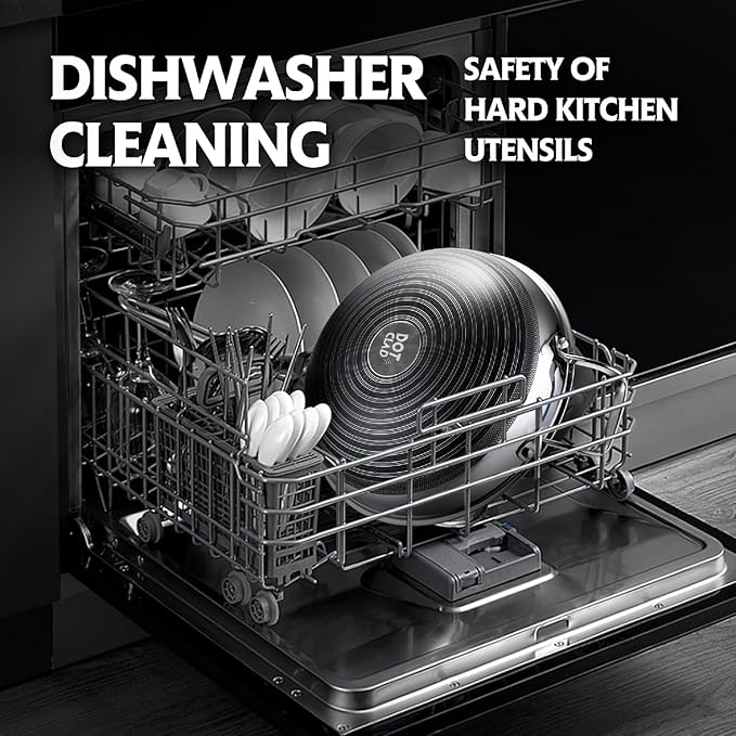 Wok pan,Hybrid 12 inch Wok with Lid, PFOA Free Cookware,non stick Stainless Steel Woks & Stir-fry pans Nonstick, Dishwasher and Oven Safe, Works on Induction