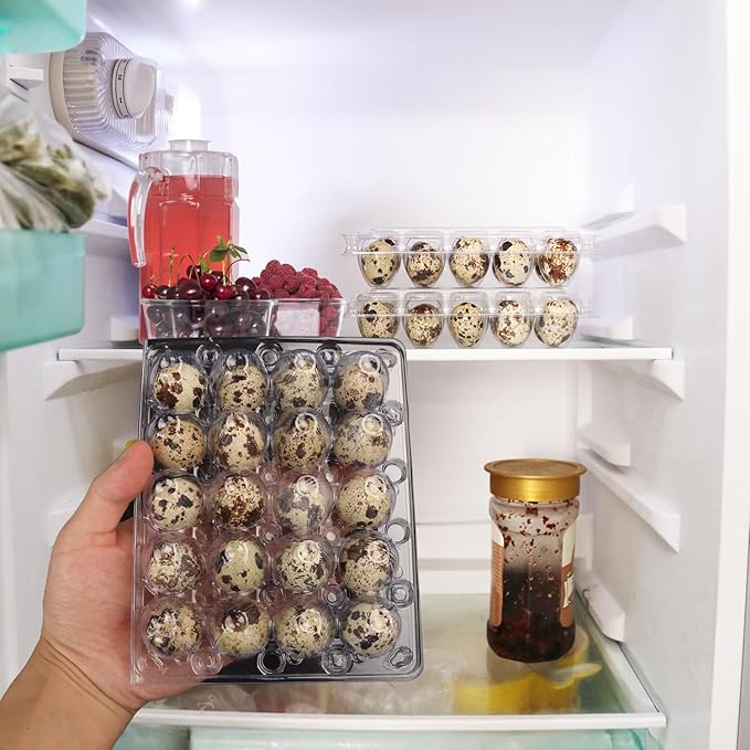 150 Pack Quail Egg Cartons, Clear Plastic Quail Egg Trays, Holds up to 20 Quail Eggs Securely - Your Ultimate Small Eggs Carton Holders for Bulk Storage and Display