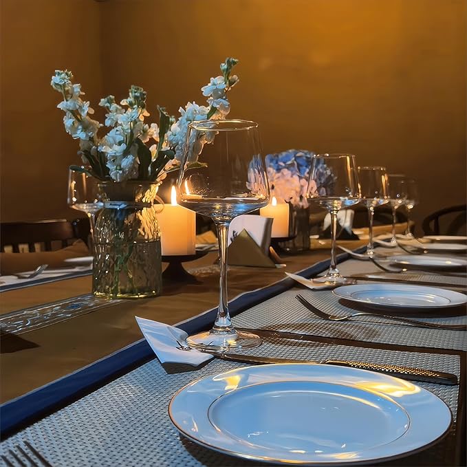 Physkoa Wine Glasses Set 6-18oz-LeadFree Wine Glass with Long Stem,Clear Stemmed Wine Glasses【HandBlown Glassware】 Crystal Wine Gifts for Women Birthday Wedding