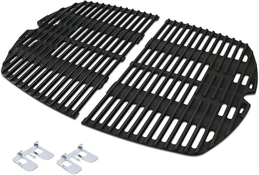 Shengyongh CC7645 (2-Pack) 21.5 x 15.3 inches Cast Iron Cooking Grid Grates Replacement for Weber Q200 Series, Q2000 Series, Q2200, Q2400, 53060001 Grill Models, Replacement for Weber 7645