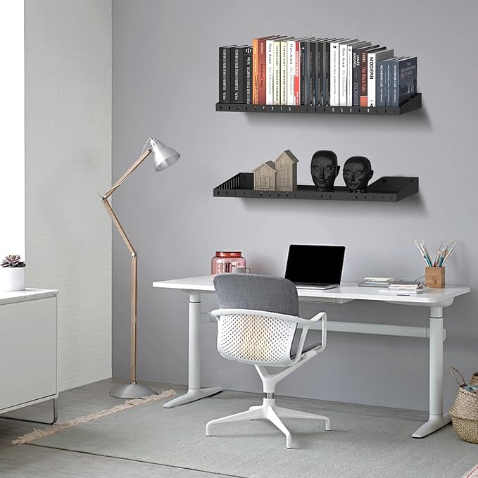 PEKGRIL 2 Pack Garage Wall Shelf, 1X2 Ft Heavy Duty Garage Shelving, Wall Mounted Storage Shelves for Laundry Room, Closet, Holds Up to 150 Lbs