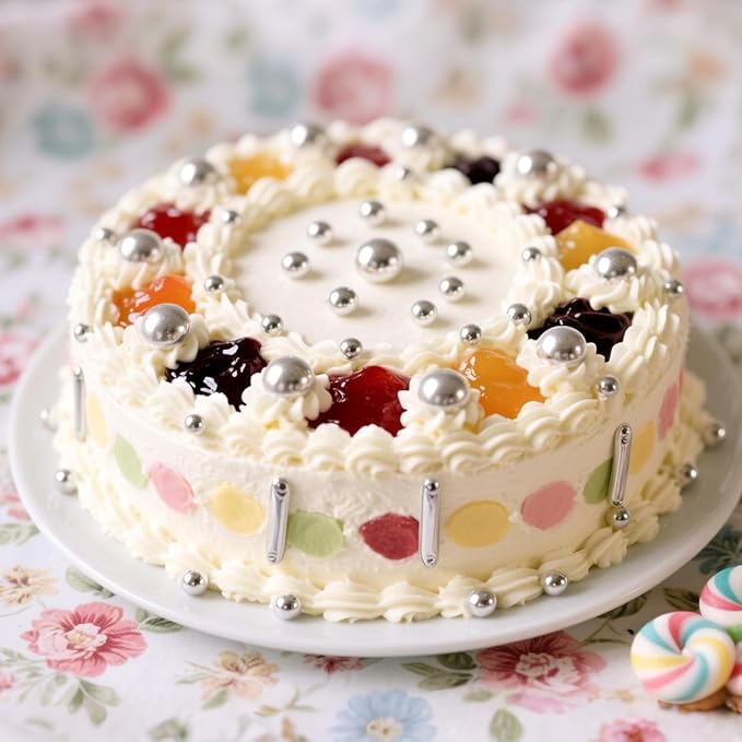 Silver Pearl Rods Sprinkles, Edible Sugar Candy Mix Size, 150g/5.29oz, Baking Cake Decoration, Food Grade, Cake Toppers, Easter, Celebration, Wedding Party Supplies