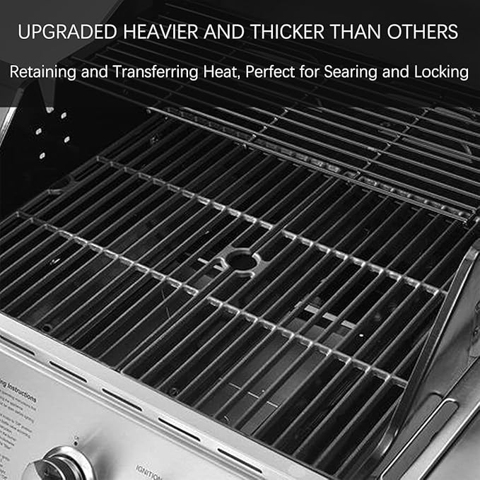 146.16142210 PG-40409SOLB Grill Grates Replacement Parts for Kenmore Gas Grill Parts 146.46372610 146.10016510 40900204 146.34461410 146.46366610 146.10017510 146.16198210 Cast Iron Cooking Grid 2 Pcs