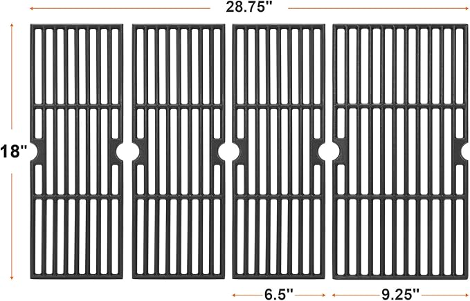 Cast Iron Grill Grates for Charbroil Performance 5 Burner Grills 463275517 463243518 463243519 463275717, Cooking Grids for Charbroil Performance 6 Burner 463274419 Grill, G470-0002-W1 G470-0003-W1