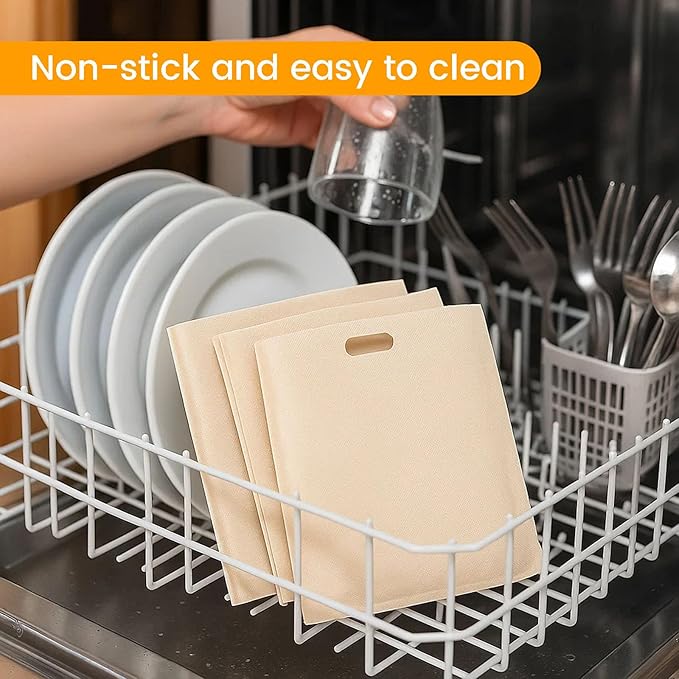 VGOODALL 24 Pack Reusable Toaster Bags, 3 Sizes Grilled Cheese Bags Non Stick Heat Resistant Easy to Clean for Toast Panini Cheese Sandwiches