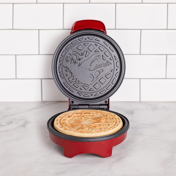 Uncanny Brands Jurassic Park Waffle Maker - T-Rex on Your Waffles - Waffle Iron