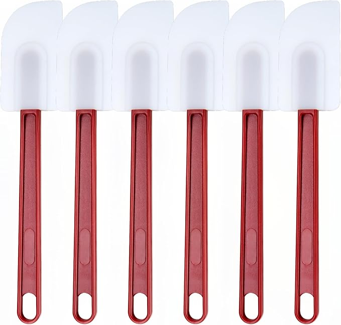 6 Pcs Commerical Silicone Spatula Set, 9.5-Inch Jam Scrapers High Heat Resistant, Commercial Grade, Nonstick & BPA-Free