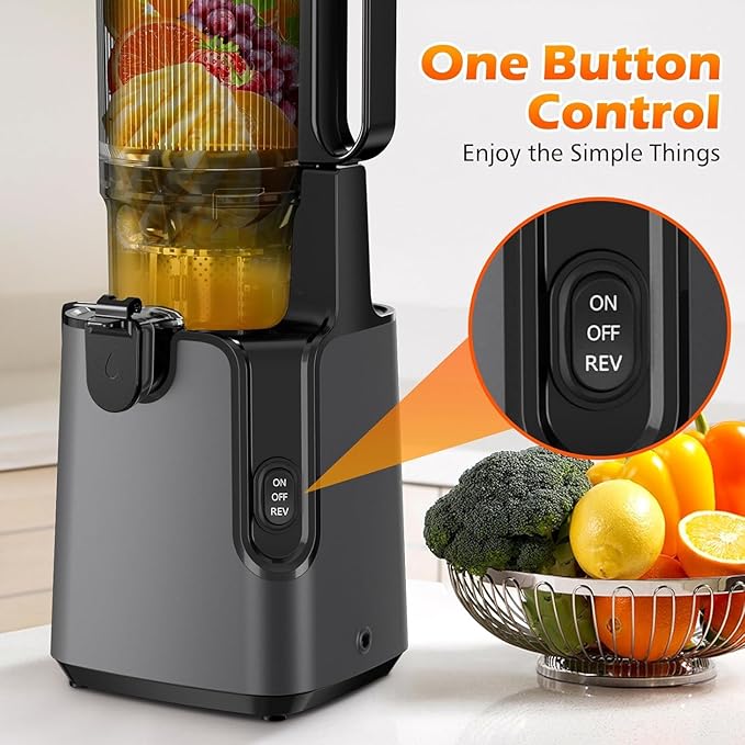 Juicer Machines with 5.8" Large Feed Chute, Cold Press Juicer For Whole Vegetables and Fruits, 400W Professional Slow Masticating juicer Easy to Clean for Batch Juicing (Titanium Gray)