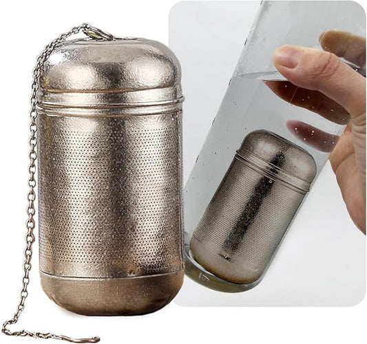Titanium Tea Infuser for Loose Leaf & Fruit - Extra Fine Mesh Strainer Insert, Screw-Top Lid, Reusable Filter for Herbs, Lemon, Cucumber, Coffee & Spices