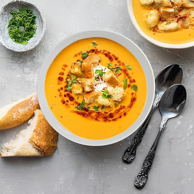 QINLANG 60 Ounces Large Soup Bowl, 8 Inches Pho Bowls, Large Ramen Bowls Set of 3, Off-White Porcelain Big Serving Bowls for Salad and Kitchen