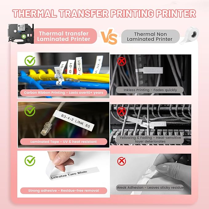 Pink Label Maker Machine with-Tape, Kids Label Maker Waterproof-Labels, D210S Portable Labeler Machine Multiple Fonts Frames Barcode for Home Kitchen Office School Use