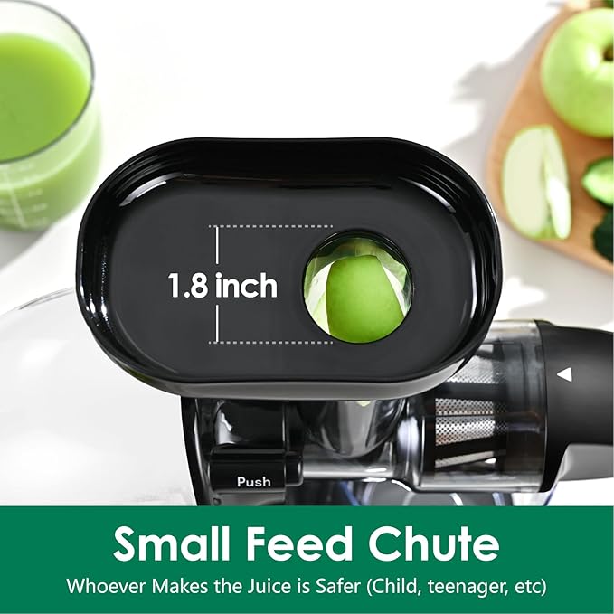 Slow Masticating Juicer,Brecious Cold Press Juicers with 2 Speed Modes & Quiet Motor,Juicers Machines Vegetable and Fruit with Reverse Function,Celery Juicer,BPA-Free,Easy to Clean (White)