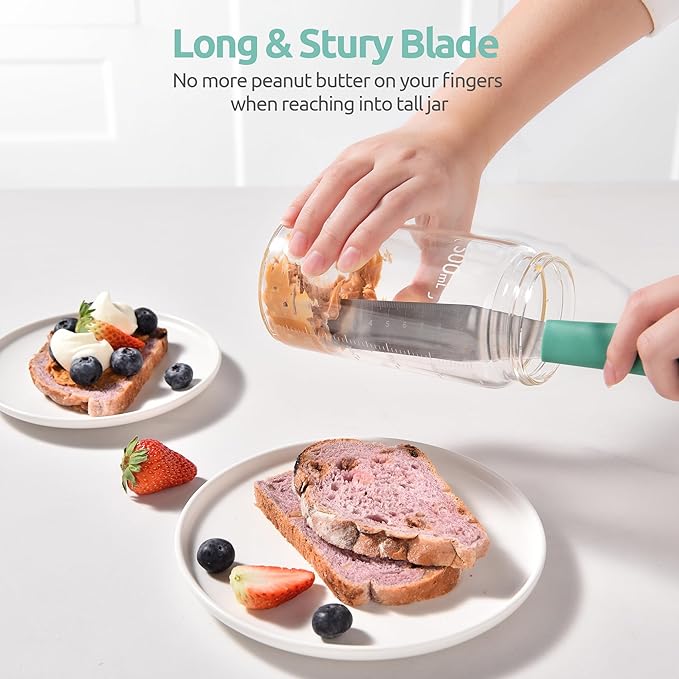 U-Taste Cake Icing Spatulas Set: Straight Decorating Frosting Knife with 6", 8", 10" Thinner Stainless Steel Blade, Flexible Smoothing Spreading Tools with Comfortable PP Handle for Cream (Aqua Sky)