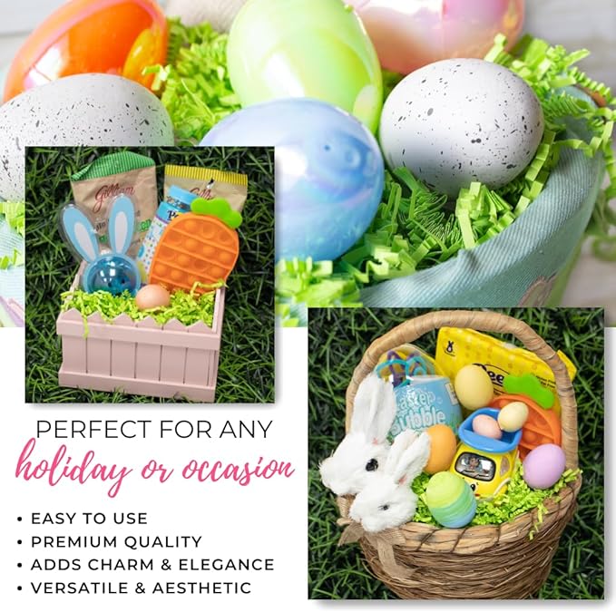 MagicWater Crinkle Cut Paper for Gift Baskets - 2LB - Lime Green - Perfect for Shredded Paper Filler, Basket Filler, Gift Boxes, Bridesmaid Gifts, Halloween Stuffers & More – Ideal for All Occasions