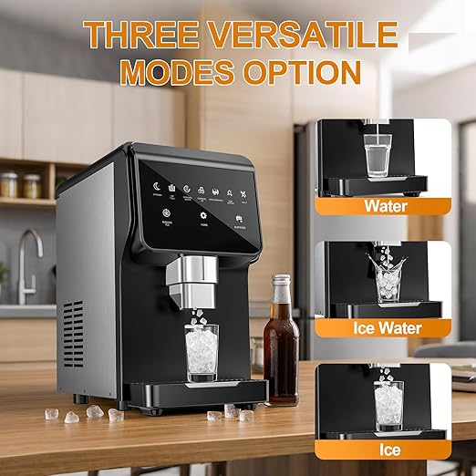 15" Wide Commercial Under Counter Ice Maker – 120 lbs/Day, 25 lb Storage Bin, Auto-Cleaning & 24H Timer, Gravity Drain, Built-in or Freestanding Stainless Steel Ice Machine for Home & Business